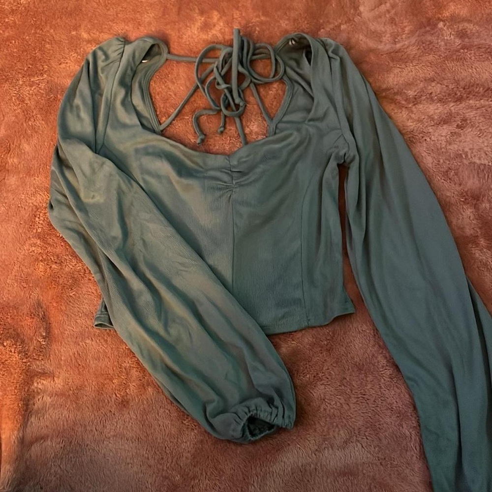 URBAN Romantics Teal Long Sleeve Blouse